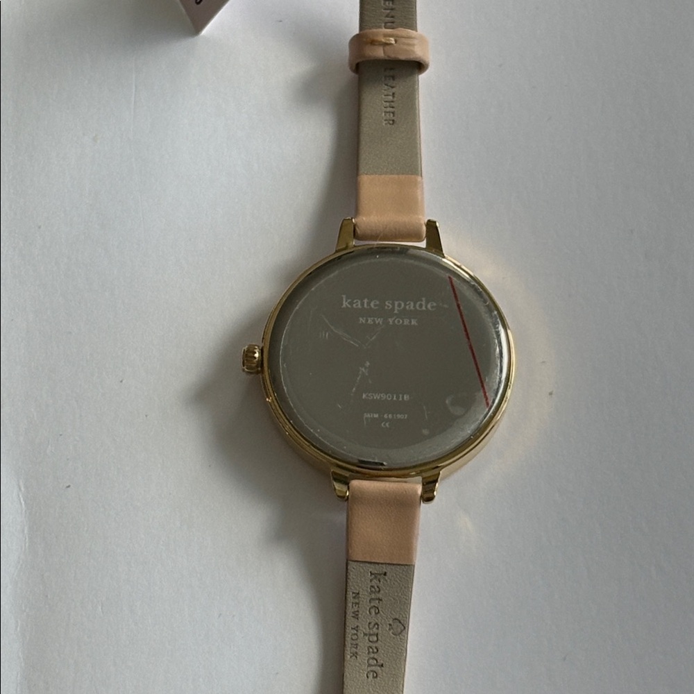 Kate Spade NWT NewYork Metro Three Hand Black and Gold Floral Watch - Picture 5 of 7